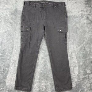 Duluth Trading Cargo Pants Women's size 6x31 Gray Curvesetter Waistband Stretch
